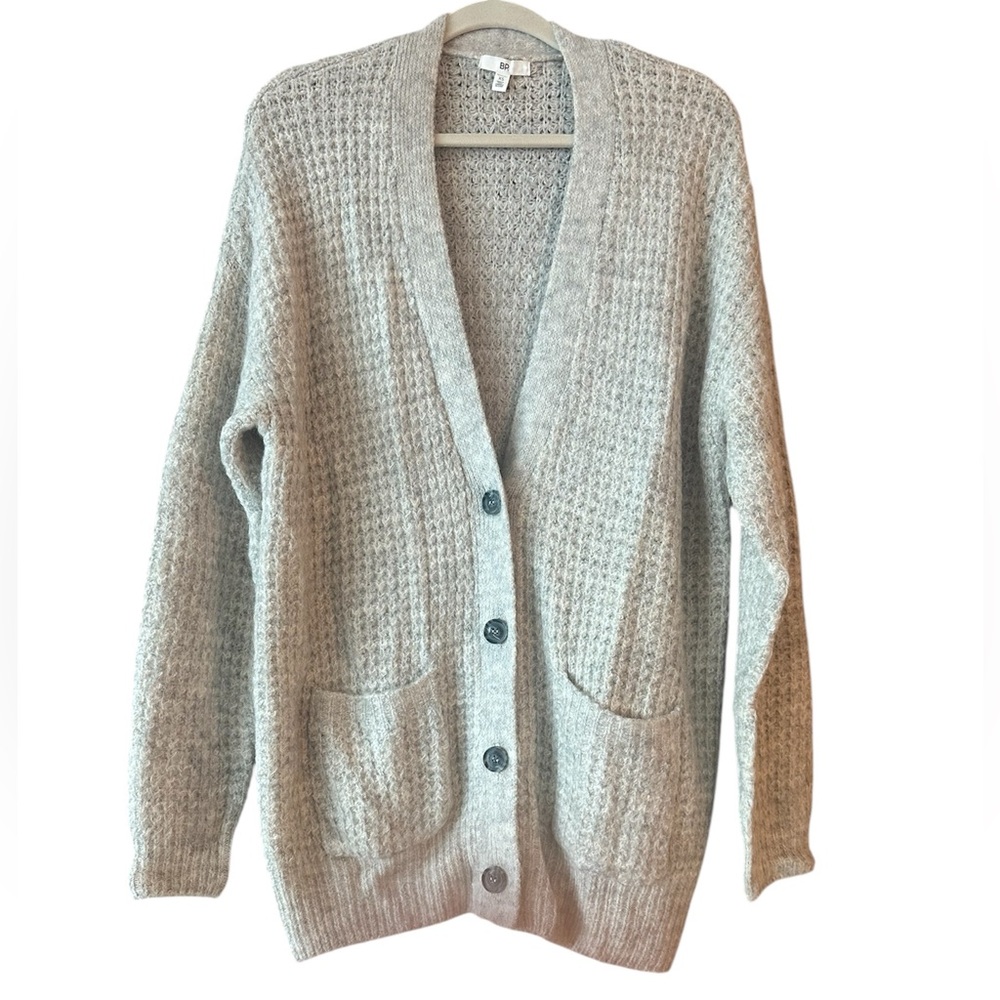 Nordstrom BP Oversized Waffle Stitch Cardigan Grandpa Sweater Size XS - Picture 12 of 13